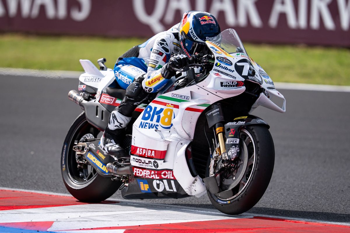 Alex Marquez saat berlaga pada MotoGP San Marino 2025